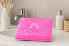 Midastra Weft Microfiber Bath Towel 500 Gsm | Extra Soft, Lint-Free, Quick-Dry & Highly Absorbent Towel (Pink)