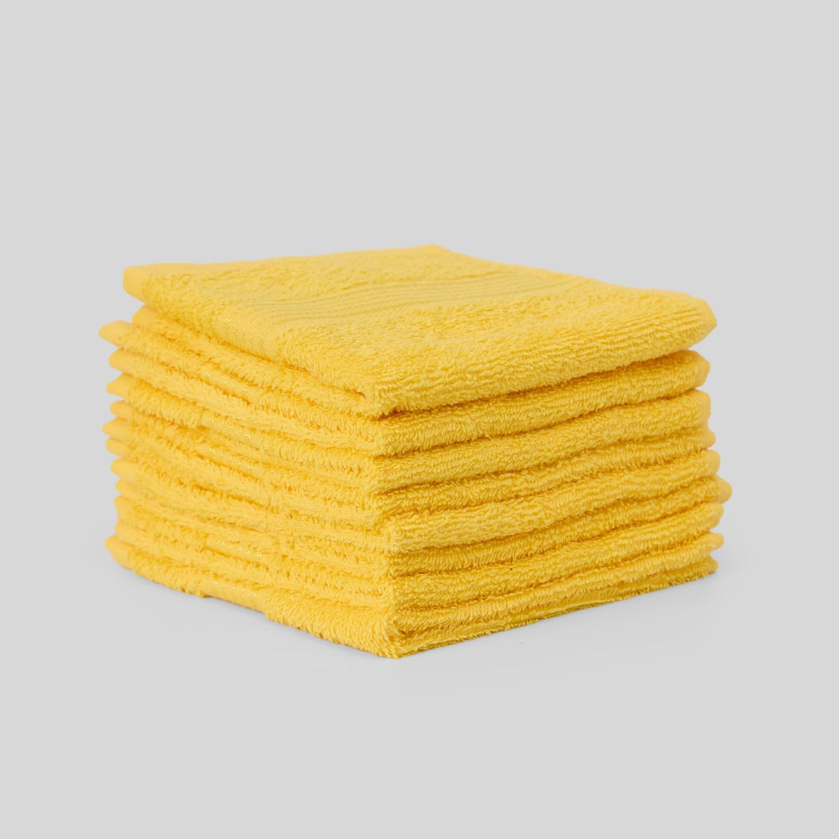 Kopa By Bianca 100% Cotton Soft Terry Face Towel 400 Gsm (Yellow) -Pack Of 8