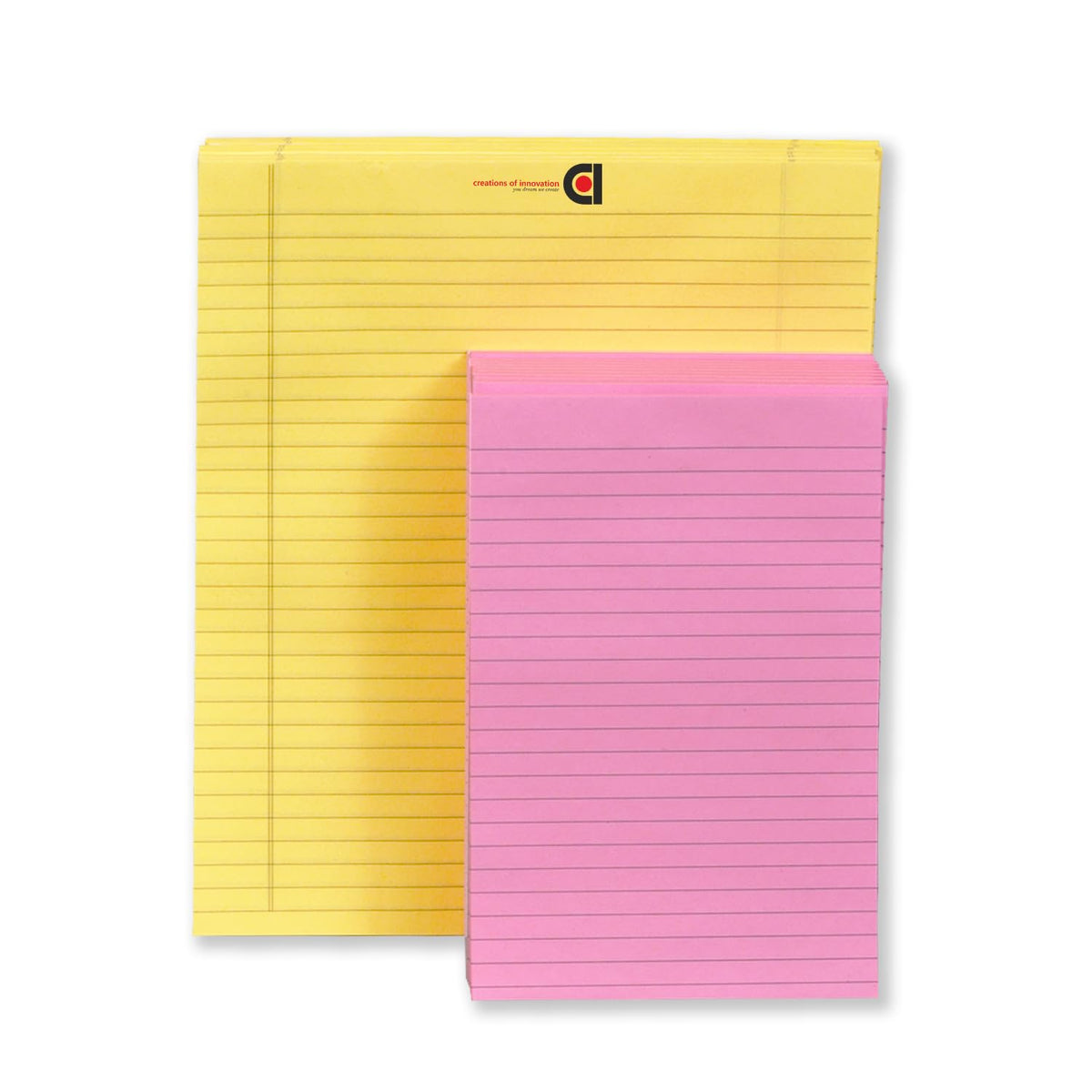 Writing Notepad Ruled 10.5x8.5 Yellow, Pack Of 6 & 5 X 8 Pink, Pack Of 12- Inch 50 -Sheet Lined