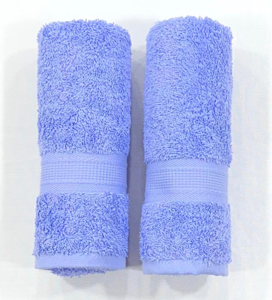 Bombay Dyeing Plain Santino 500 Gsm Cotton Hand Towel Set - Blue (2 Piece)