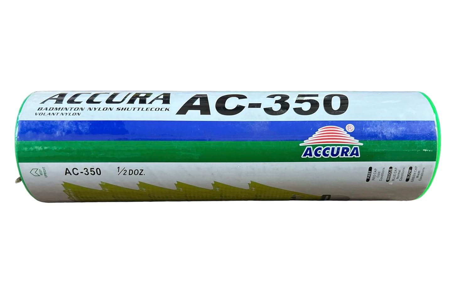 Accura Ac - 350 Badminton Shuttlecock , Stable And Sturdy High Speed Badminton Shuttles | Green , Pack Of 6