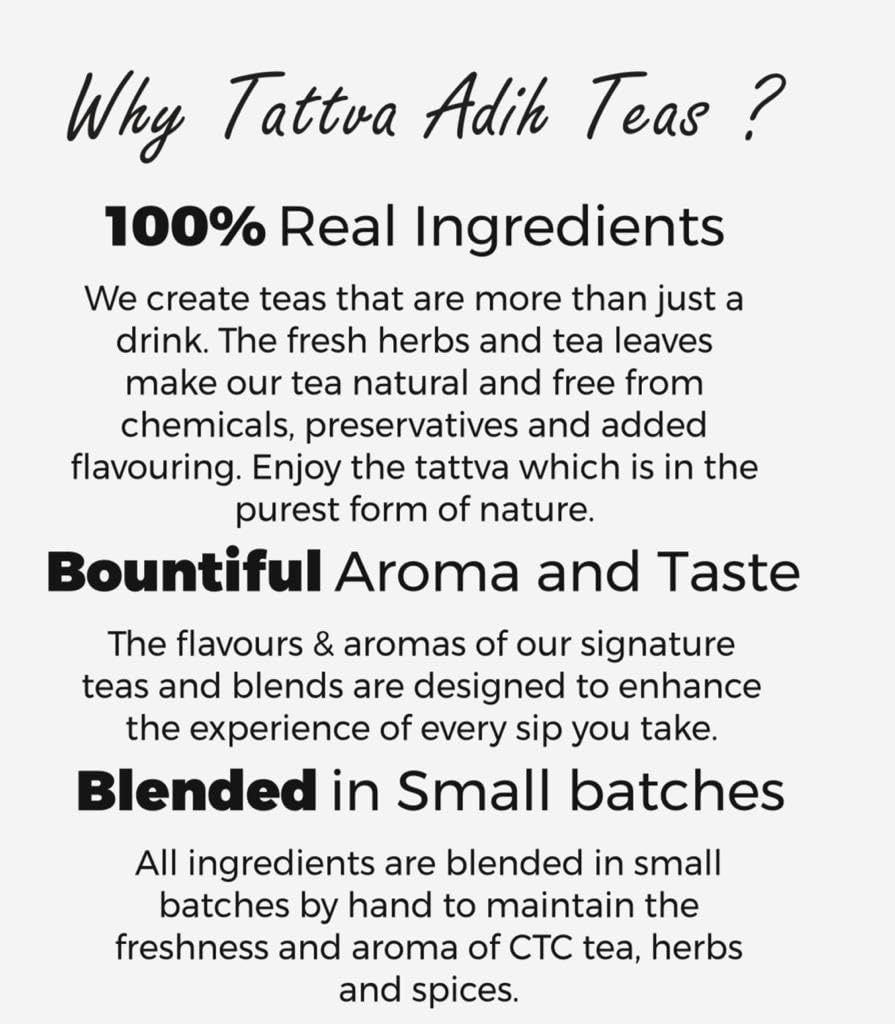 Tattva Adih Punjabi Special Masala Chai - 100gm, 3.5 Ounce, 50 Cups | CTC Blended With Punjabi Spices Premium Blend In Airtight Container - Low Caffeine