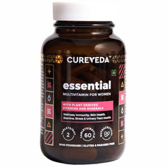Cureveda Essential Multivitamin For Women , D3, Zinc, Vitamin C, Iron, Biotin | 60 Tablets , 100gm 0.2lbs
