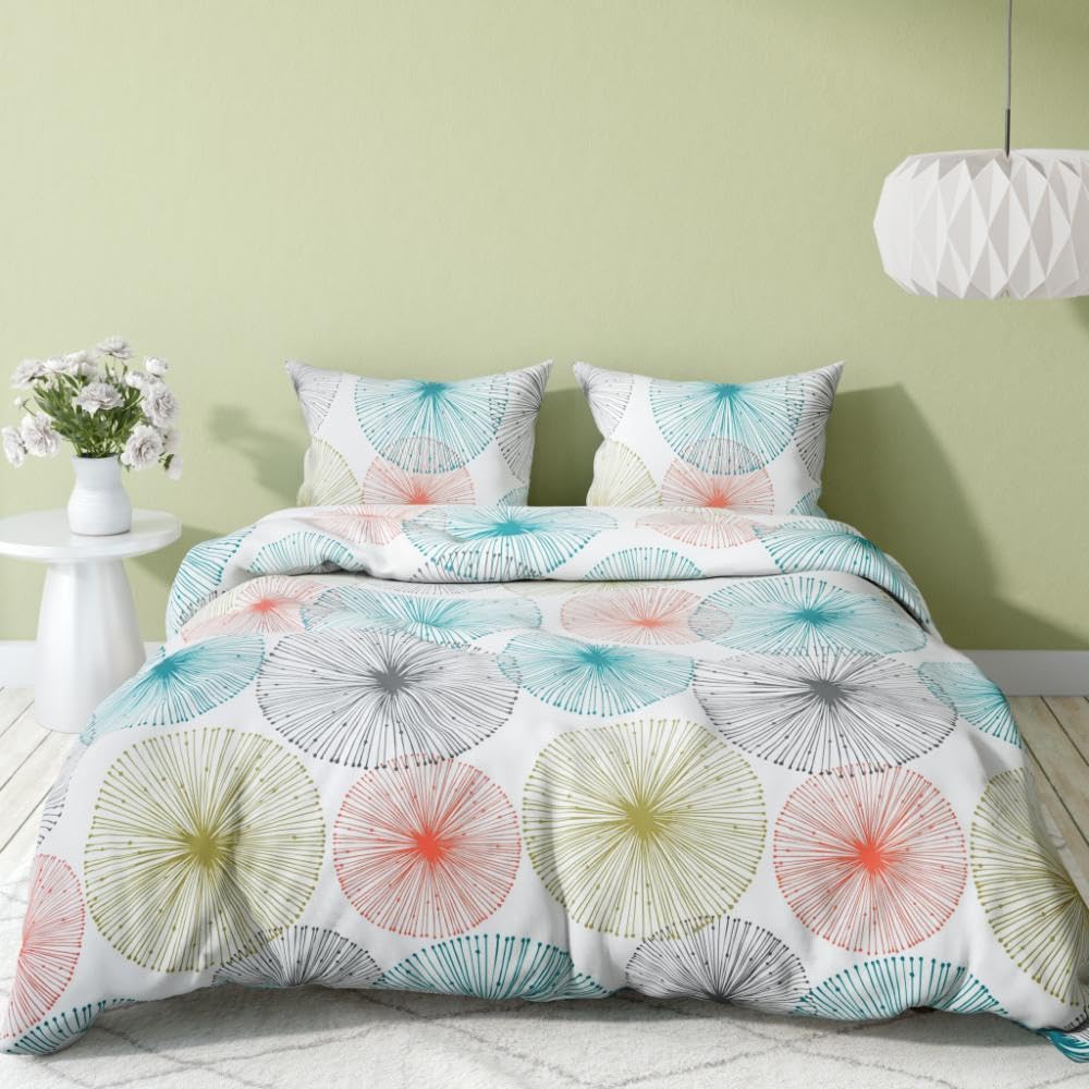 100% Cotton Double Bedsheet For Queen Size With 2 Pillow Covers 72 X 60 Inches, Multicolor | Durable & Long Lasting - All Around Elastic Fitted Sheet