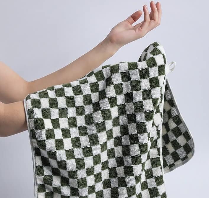 HomeCloud Microfiber Soft & Fuffy Hand Towel 400 Gsm | Hanging Loop Soft, Highly Absorbent & Fast Dry Hand Towel (Set Of 2) - Chess Multicolor