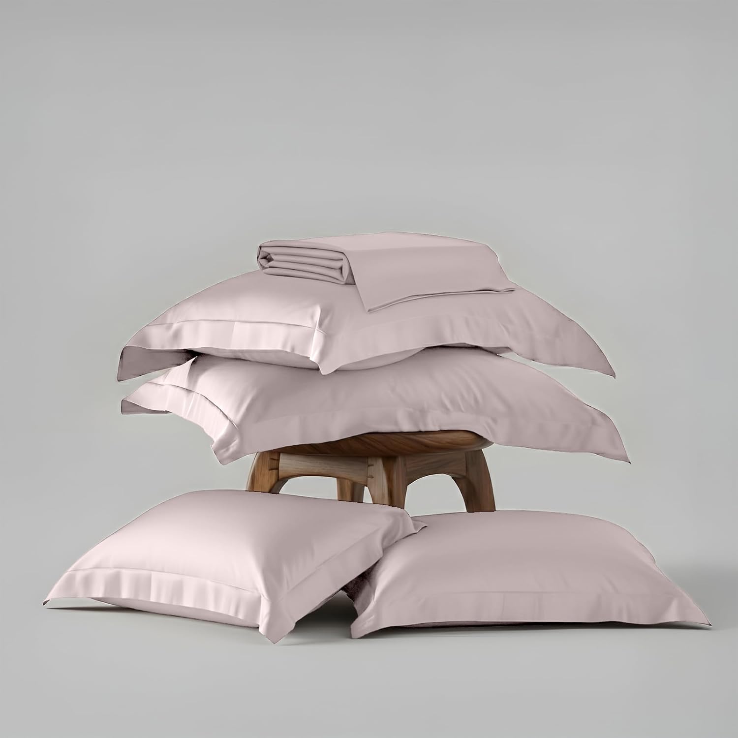 Satin Bedsheet Super King Size Bed With 4 Pillow Covers | 108 X 108 Inches, Blushing Pink | Premium Bedding Set, Gifts For Couples, Wedding, Anniversary