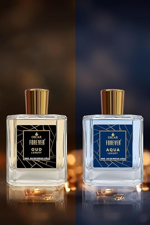 Oscar Forever Aqua & Oud Luxury Gift Set For Unisex 100ml 3.4 Fl.oz. Each X2 | Fresh & Oud Long Lasting Fragrance | Eau De Parfum