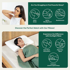 Ultra Thin Pillow For Sleeping, Engineered Latex Soft Pillow, White - King Size - 1.5 Inch | Ultra Slim Pillow For Neck & Head, Shoulder Pain, Orthopedic Cervical Neck Pillow - Set Of 2