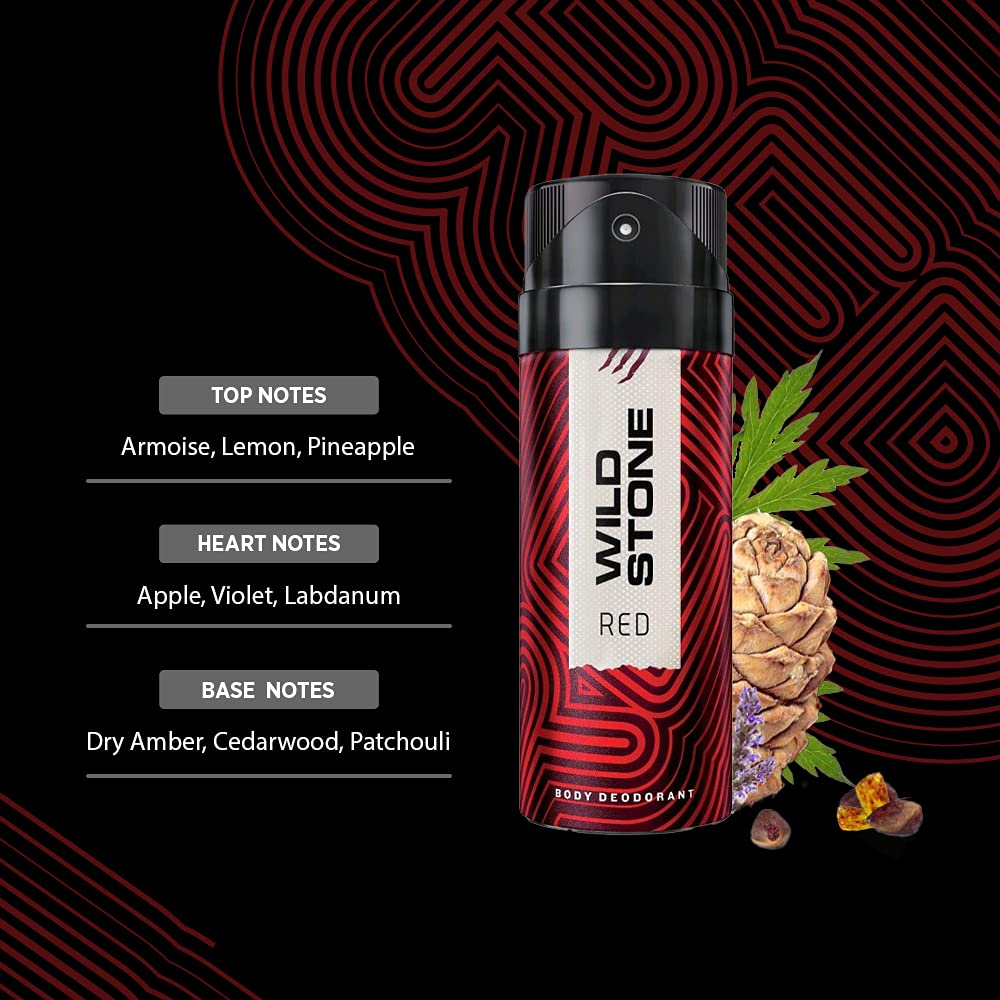 Wild Stone Red Deodorant Body Spray For Men 225ml 7.6 Fl.oz. | Perfect For Officewear | Long Lasting