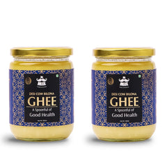 Pure Natural Desi Cow Bilona Ghee By Mr. Milk | Rich In Nutrients & Energy Healthy Pure Desi Ghee Good For Overall Health | 1 Litre (500ml * 2) 33.8 Ounce | Jar Pack