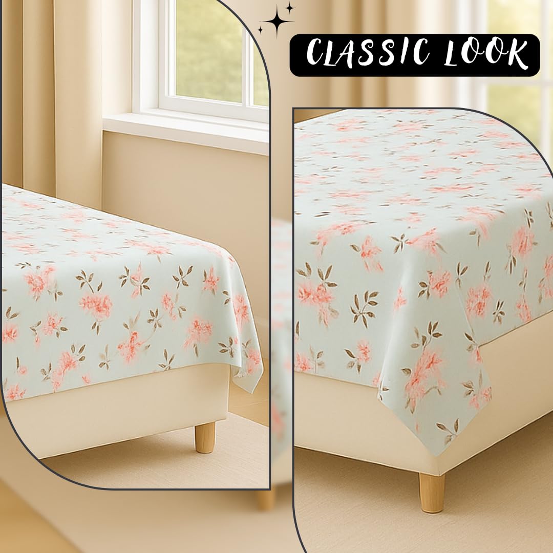 Bedsheet For Single Bed With 1 Pillow Cover - Size 90 X 60 Inches, Sky Blue | Soft Touch Cotton Fabric-Comfortable & Durable | Elegant Printed Bedding Set For Daily Use