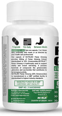 Nutrija Panax Ginseng Extract 500mg, Promotes Physical Performance & Immune System Health | 60 Capsules 100gm 0.2lbs