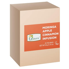 Grenera Moringa Apple Cinnamon Infusion Tea - 25 Tea Bags | Made With Organically Grown Moringa Leaf - Caffeine Free, Non-GMO, Gluten Free