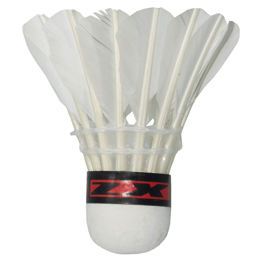 Kay - Kay ZX Badminton Feather Shuttlecocks , With High Quality Natural Cork | White , Pack of 10