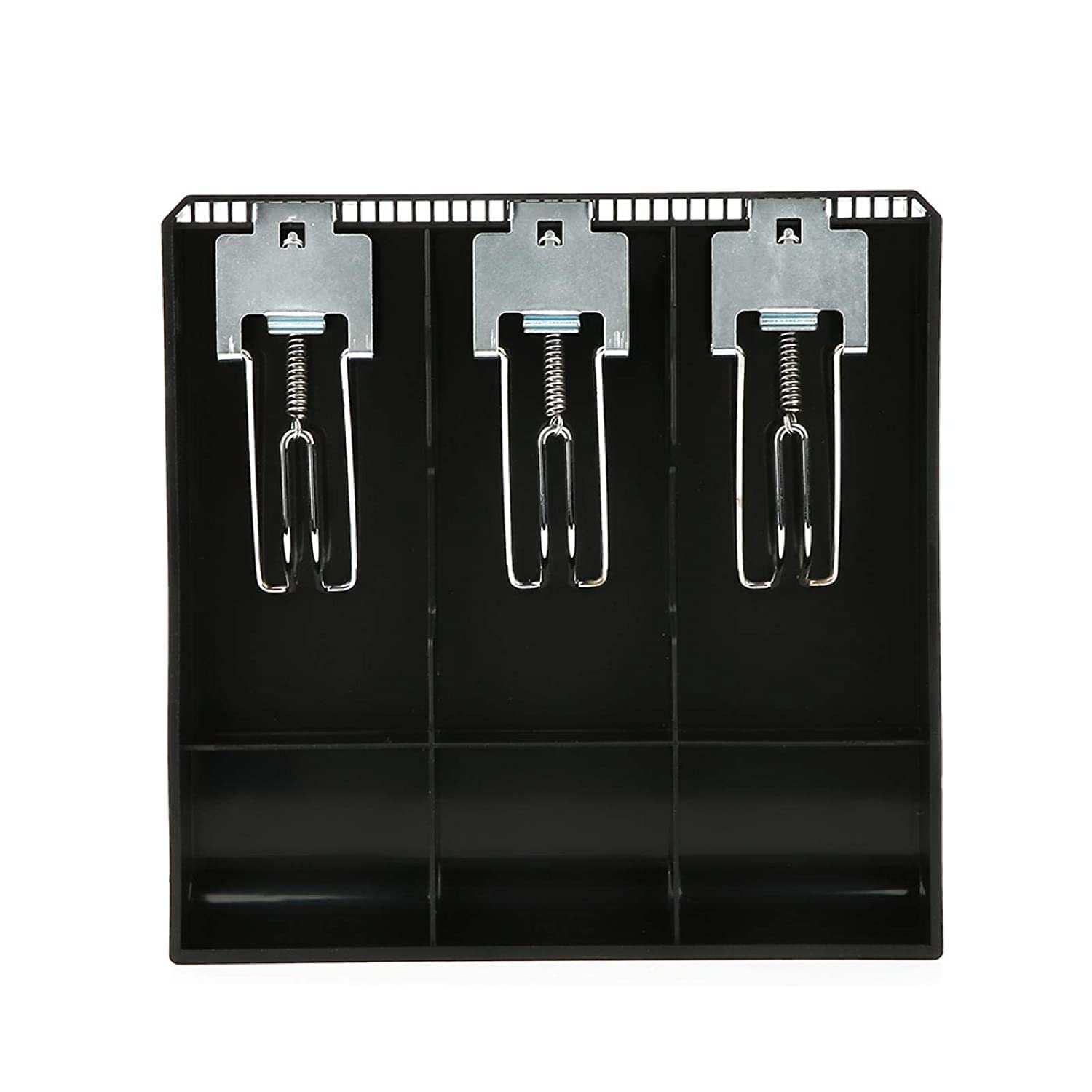 Cash Drawer Register Insert Tray 3 Bills 3 Coins Money Storage Box | 9.6 X 9.6 X 1.4 Inch, Colour - Black, Lock Type - Manual Lock
