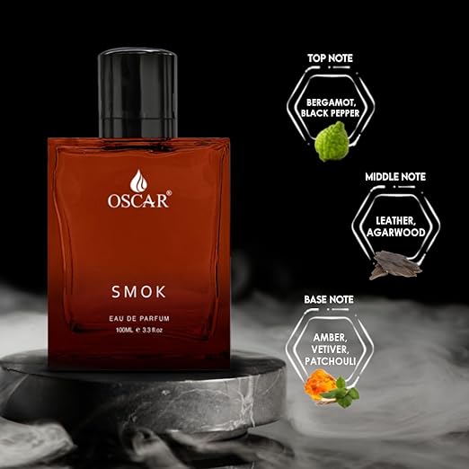 Oscar Smok Perfume For Men 100ml 3.4 Fl.oz. | Notes Of Vetiver & Patchouli | Premium Luxury Perfume | Edp For Men | Long Lasting Fragrance | Eau De Parfum | Fresh Fragrance