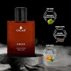 Oscar Smok Perfume For Men 100ml 3.4 Fl.oz. | Notes Of Vetiver & Patchouli | Premium Luxury Perfume | Edp For Men | Long Lasting Fragrance | Eau De Parfum | Fresh Fragrance