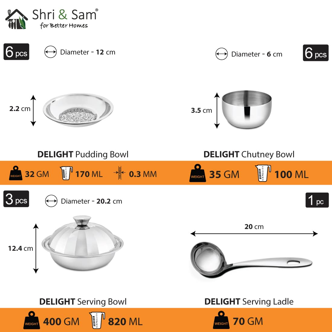 Designer Stainless Steel Delight Laser Bloom Dinner Set Of 68 Pieces, Silver | Easy To Clean & Dishwasher Safe