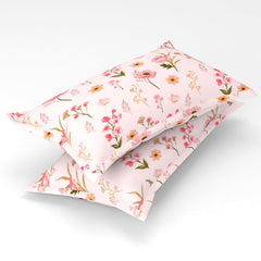 Microfiber Floral Fitted Bedsheet With 2 Pillow Covers - 72x78+10 Inch, Pink | Lightweight, Washable & Fade-Resistant Bedsheet Designed For Daily Use