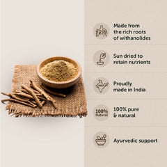 Neuherbs Organic Ashwagandha Powder, Ayurvedic Support For Stress, Mental Calmness & Anxiety Issues, Certified Organic | 100gm 0.2lbs