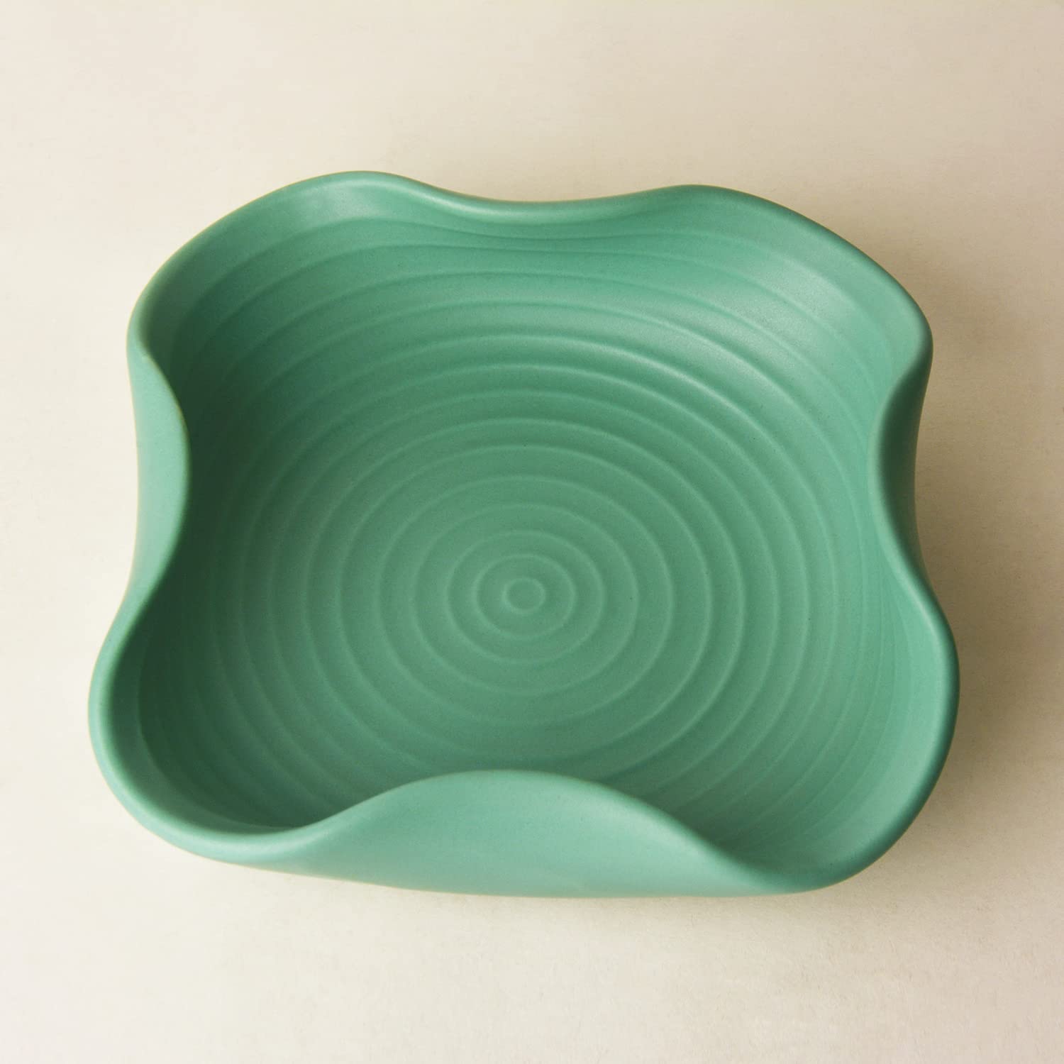 Ceramic Matt Finish Stylish Serving Bowl - 22 Cm, Sea Green, 500ml | Salad Bowl - Pasta Serving Bowl - Snack Bowl