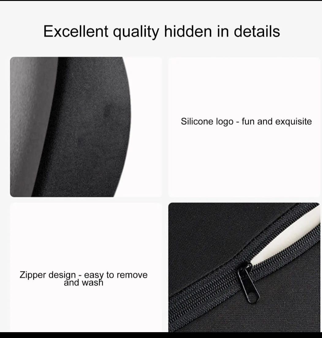 Memory Foam Lumbar Support Pillow For Driving, Ergonomic Car Seat Backrest Cushion, Black - 41 X 28 X 12 Cm | For Office & Home - Removable Cover, Zipper Design, Soft, Skin-Friendly