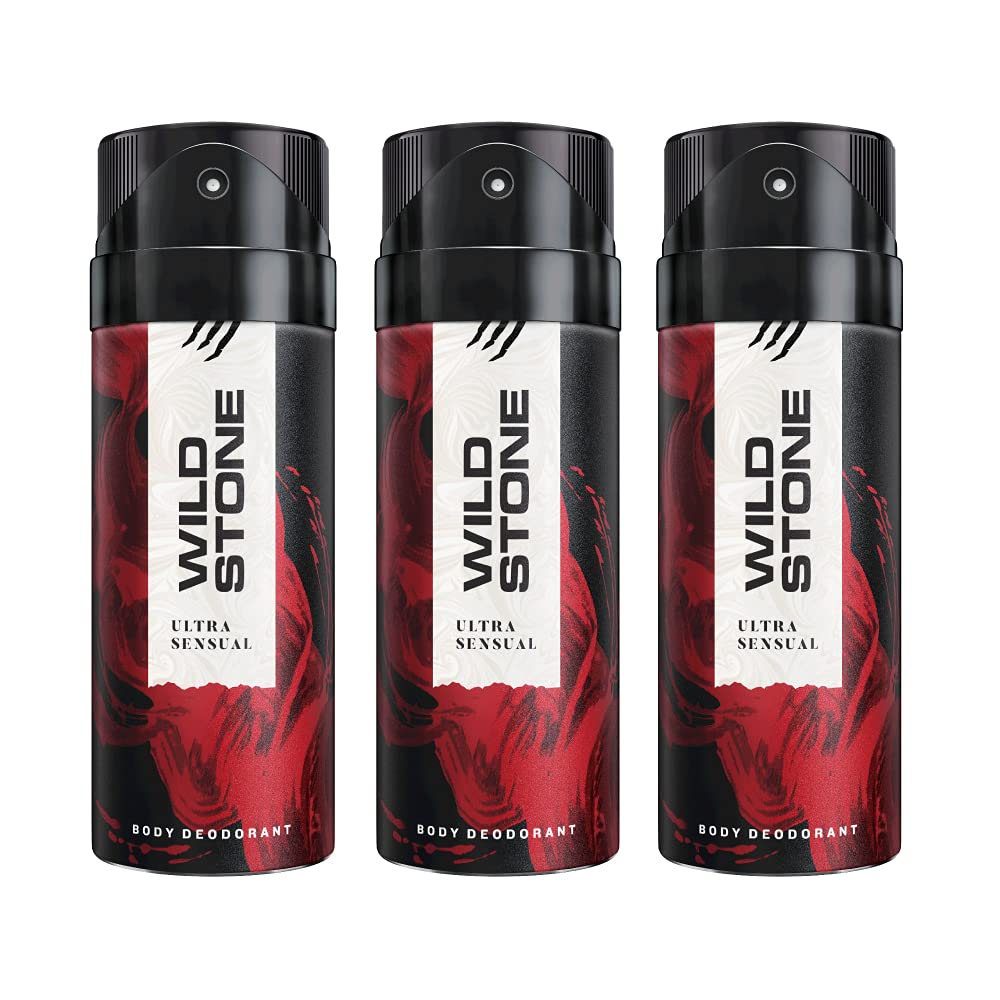 Wild Stone Ultra Sensual Deodorants Body Spray 450ml 15.2 Fl.oz. | Perfect Gift Set For Husband | Pack Of 3