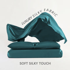 1 Double Bedsheet For King Size With 2 Pillow Covers - 108 X 108 Inches, Peacock Green | Perfect For Romantic Night, Excellent Gift For All Celebrations Bedsheet