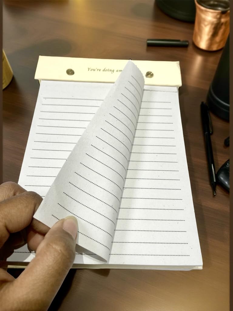 Refillable Eco-Friendly Notepad, 19.5 X 14.5Cm, Hardboard Cover With Motivational Quote, 1Pc