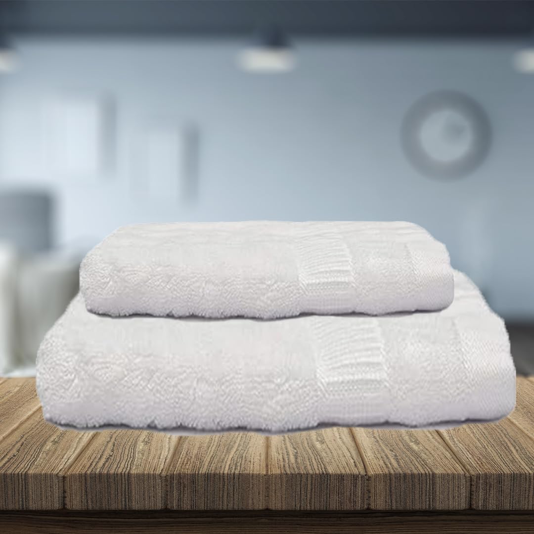 Mush 100% Bamboo Face & Hand Towel 450 Gsm | Ultra Soft, Absorbent, Quick Dry Towels For Facewash, Gym, Pool, Sports, & Travel - White (Pack Of 2)