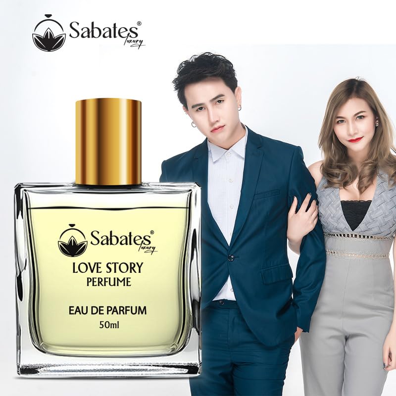 Sabates Love Story Eau De Parfum 50ml 1.6 Fl.oz. | Long Lasting French Fragrance For Unisex