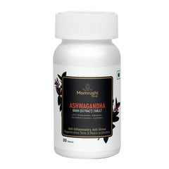 Momrushi Ashwagandha Tablets Roots Extract Original Stress & Anxiety Relief General Wellness Improves Sleep, Increases Immunity, Stamina Ayurvedic For Women & Men | 30 Tablets 50gm 0.1lbs