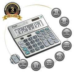 Flair FC-450 Desktop Series Basic Calculator | LCD Screen Display Which Makes More Data Easier To Read | New Additional Features Added | Ideal For School, College & Office | Grey