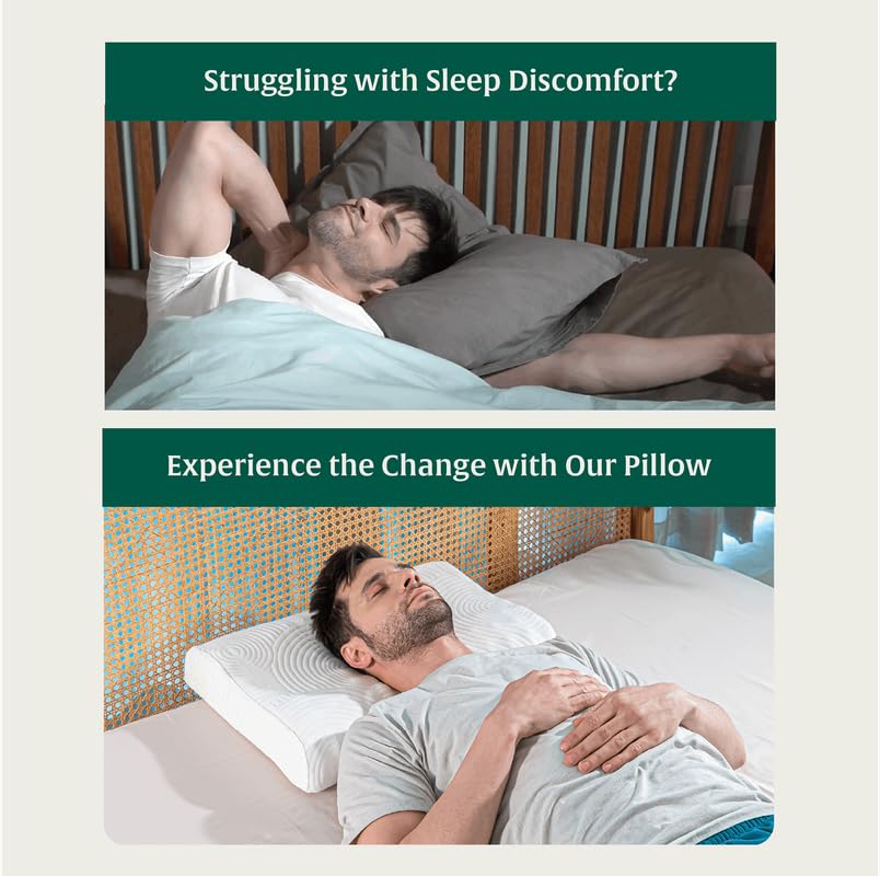 Cervical Pillow, For Neck Pain & Shoulder Pain Relief - XL King Size | Cool Gel Memory Foam Pillow For Sleeping | Orthopedic Pillow For Spondylitis, Neck Support Medical Pillow - Set Of 2