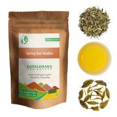 Gopaldhara Darjeeling Tea Finest Rohini First Flush Tea Sample Pouches - Pack Of 5 Teas X 10gm, 0.35 Ounce Each | First Flush Low Caffeine Loose Leaves