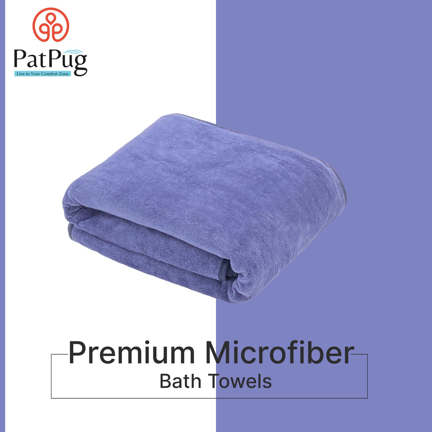 Patpug Ultrasoft Microfiber, Comfortable, Fade Resistant, Highly Absorbent, Quick Drying Large Bath Towel 400 Gsm (Royal Blue)