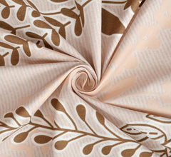 Printed Double Bedsheet With 2 Pillow Covers - 96 X 89 Inches, Peach & Brown | Ideal For Daily Use, Bedroom Decor & Gifting | Resistant All-Season Bedsheet