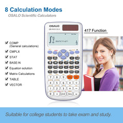 Osalo Scientific Calculator Written Display Solar Powered Ultra - Light Engineering Calculator For School University OS-991ES Plus