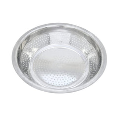 Silver Stainless Steel Rice Strainer - 14 Inches | Sieve, Chalni, Chalna For Wheat, Rice Etc. - Can Be Use As Fruit Basket, Vegetable Basket, Food Strainer