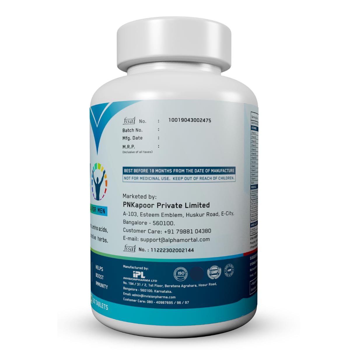 Alpha Mortal Platinum Daily Multivitamin Tablets | Enhances Stamina, Energy, Joint Health, Recovery & Endurance | 30 Tablets , 50gm 0.1lbs