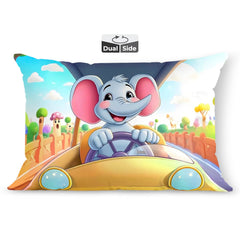 Kids Pillow Cushion With Super Soft Fabric Pillow - 12 X18 Inches | Animal & Cartoon Prints, Soft Pillow, Dual Sided Design | Multi-Purpose, Durable & Easy Care, Made In India - Design 21