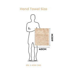 Akiko Home 100% Cotton Essential Series Hand Towels 1200 Gsm | Soft, Absorbent & Durable, Cotton Hand Towel For Bathroom Use, Gentle On Skin- Pack Of 6 (Beige & Navy)