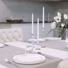 WHITE TAPER CANDLES PACK OF 4 | PERFECT FOR CANDLIGHT DINNER CELEBRATE CANDLES