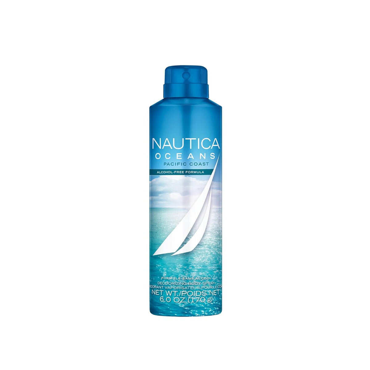 Nautica Oceans Pacific Coast Deodorizing Body Spray 170gm 6.0 Oz. Alcohol Free Formula | Men Fragrance | Long Lasting