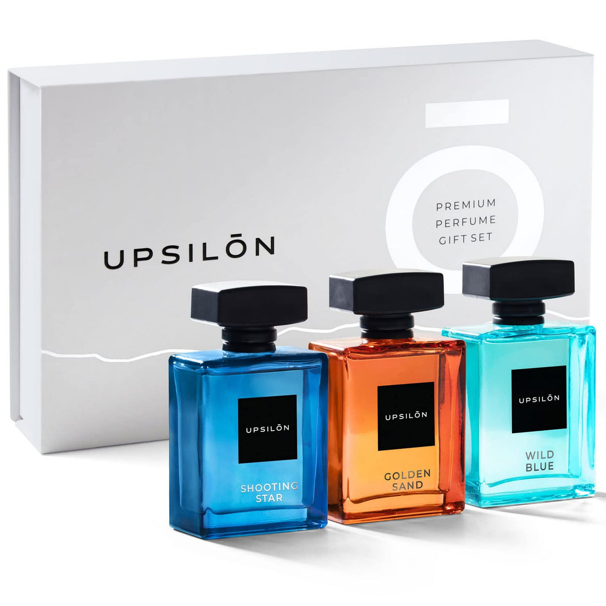 Upsilon Wild Blue + Golden Sand + Shooting Star Eau De Parfum For Men 100ml 3.4 Fl.oz. Each Pack Of 3 | Travel Friendly | Premium Perfume Gift Set