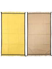 Athom Trendz Living Eco Saviour Premium Cotton Bath Towel 400 Gsm | Waffle Yellow & Waffle Beige- Pack Of 2