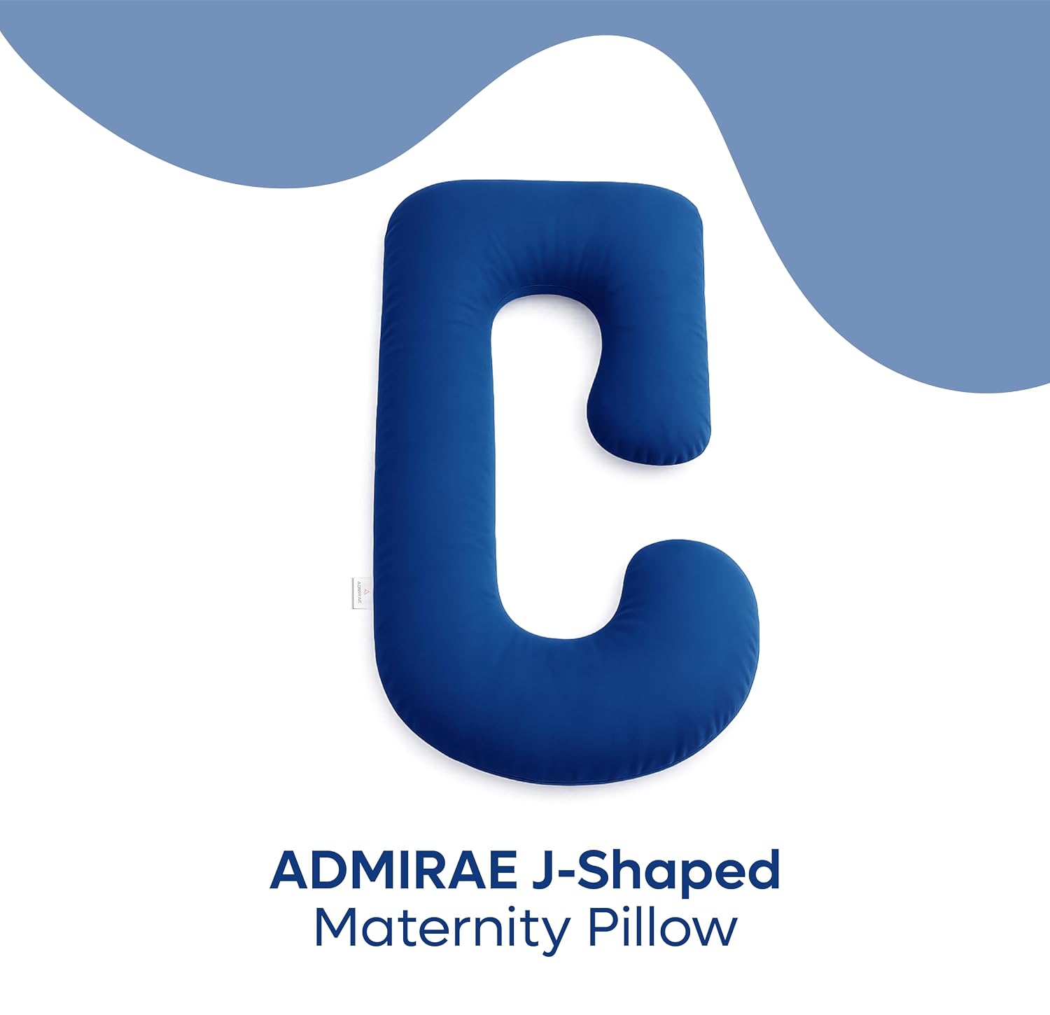J Shape Pregnancy Pillows For Sleeping, Maternity Support, Soft Pillow, Blue | Multipurpose Pillow For Back, Hips, Support With Removable Washable Velvet Cover, Perfect For All Sleepers