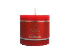 STRAWBERRY FRAGRANCE PILLAR CANDLE 2.5 INCH PACK OF 2 BEST FRAGRANCE CANDLES