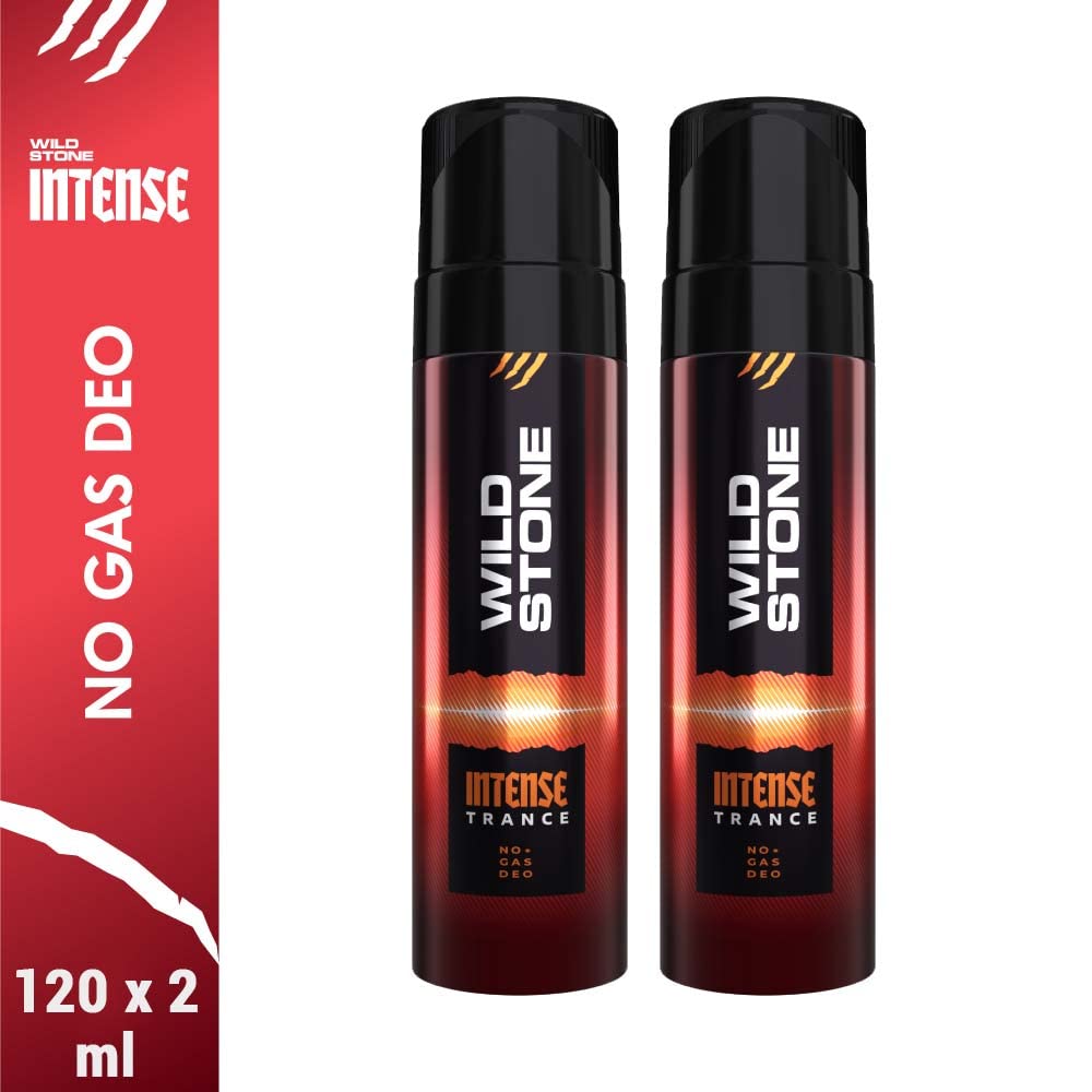 Wild Stone Intense Trance No Gas Deodorants Body Spray For Men 240ml 8.1fl.oz.| Long Lasting | Pack Of 2