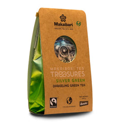 Makaibari Tea Treasures Silver Green Darjeeling Green Tea - 100gm, 3.5 Ounce | USDA Certified Premium Loose Long Leaf Green Tea - Low Caffeine Loose Leaves